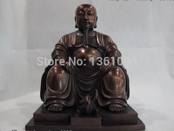 00627 Chinese Buddhism Pure red bronze copper Taiwan tortoise monarch buddha Statue (C0318) (C0324) | Дом и сад