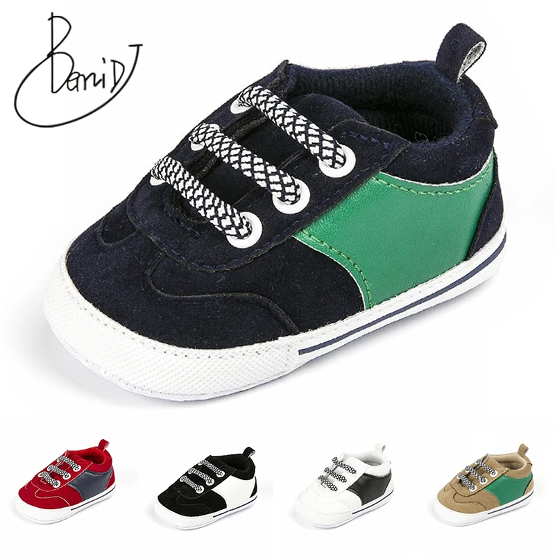 

2019 baby Geometric pattern indoor Soft bottom Boys shoes newborn shoes Non-slip infant shoes Boys Breathable baby First Walkers