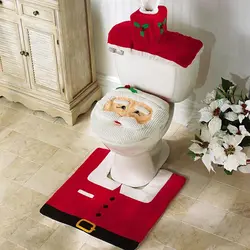 3 шт./компл. Снеговик Рождество Санта-ванная комната крышку унитаза и ковер набор для украшения Xmas