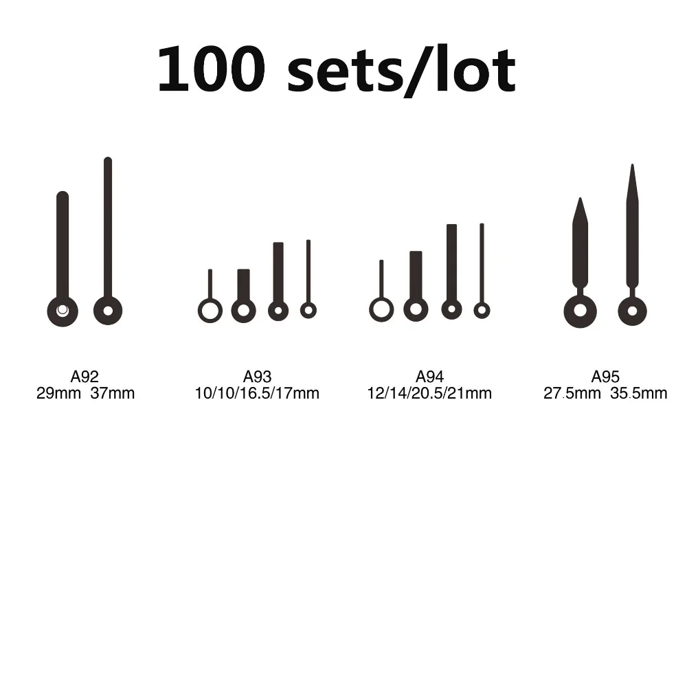 

100sets Alarm clock hand watch accessories Kit metal pointer high quality pointer modern metal Clock needle Parts replacement