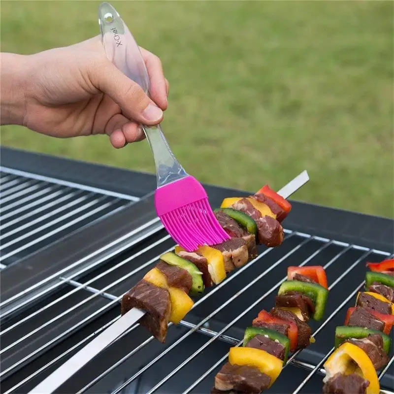 21.56" 55cm Stainless Steel BBQ Skewers Wooden Handle BBQ Fork Shish Kebab Barbecue Grill Long Flat Meat Skewers Set 6/10/12pcs