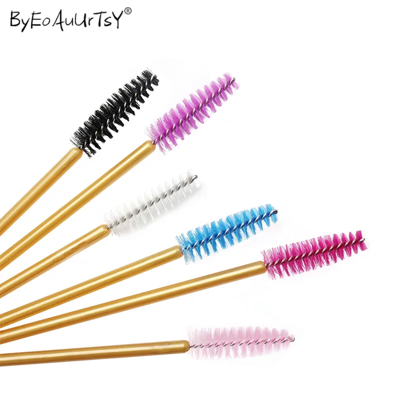 100pcs/set Disposable Eyelash wand Brush Women Mascara Wands Extension Brushes Colorful Eyebrow