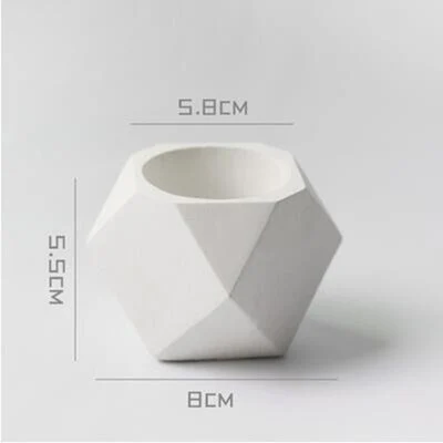 Geometric shaped concrete mold for flower pot prismatic aroma candle silicone mold succulent plant pot Clay ashtray mold - Цвет: B