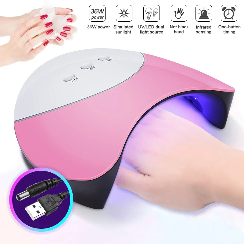 Nail Dryer 36W USB LED UV Nail Gel Curing Lamp Light Nails Polish Dryer
