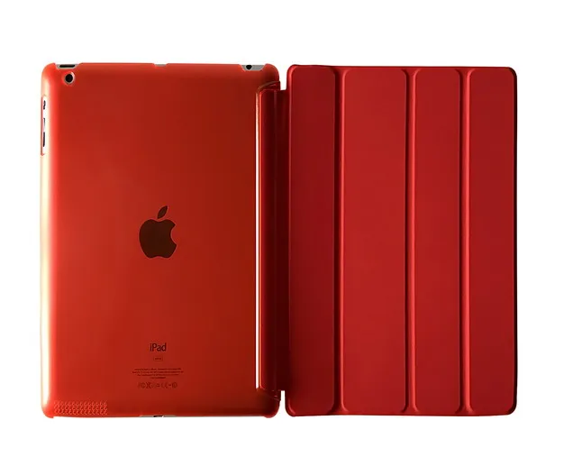 Чехол для iPad 2 iPad 3 iPad 4 YRSKV PC жесткий+ умный чехол из искусственной кожи с функцией автоматического сна ультра тонкий чехол для планшета для iPad 2/3/4 - Цвет: 234-L-red