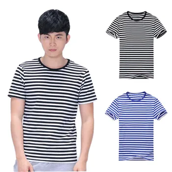 

Stripe T Shirt 2020 Men Casual T-Shirt Short Sleeve Summer Hip Hop Tshirt Streetwear Casual Tops Tees Black White