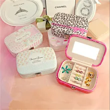 Schmuckschachtel viele farbe Tragbare schmuckschatulle kunstleder schmuckschatulle prinzessin dressing geburtstagsgeschenk/maquiagem/schatulle