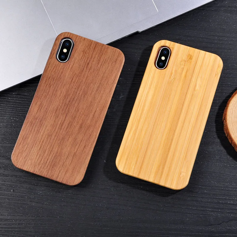 100% Оригинальный чехол из натурального дерева для iPhone X 8 7 6 6s Plus 5 5s SE чехлы + Жесткая