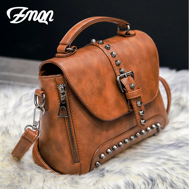 ZMQN Crossbody حقائب للنساء 2019 حقائب كتف الإناث خمر حقائب جلدية حقائب اليد العلامة التجارية الشهيرة برشام صغيرة السيدات A522