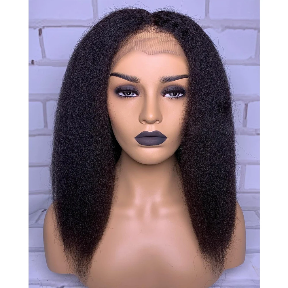 

Simbeauty Kinky Straight 360 Lace Frontal Human Hair Wigs for Women Brazilian Remy Hair Glueless Yaki Lace Wig with Baby Hair