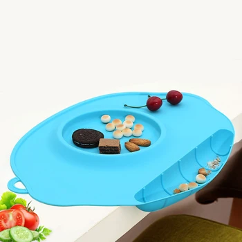 

Baby Silicon Plate Snack Sucker Bowl Slip-resistant Baby Silicone Placemat Waterproof Food Pocket Kid Dinner Plate Tableware Set