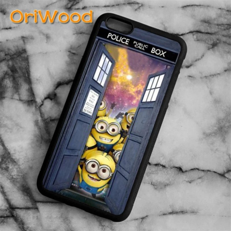 

OriWood Tardis Doctor Minions Case cover For iPhone 6 6S 7 8 Plus X 5 5S SE Samsung galaxy S6 S7 edge S8 Plus