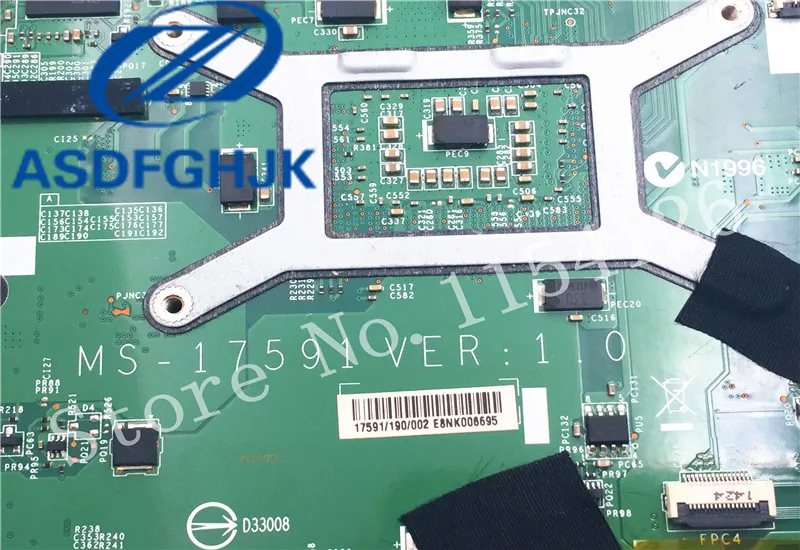 MS 17591 материнская плата для ноутбука MSI GE70 VER 1 0 ms 1759 SR1PX DDR3L не интегрированная N15P GX