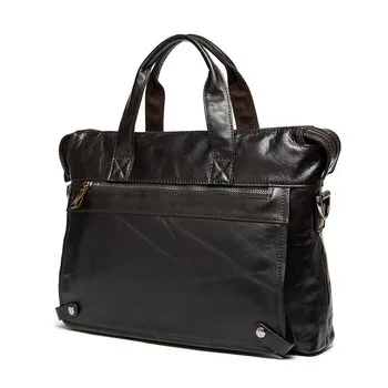 

Men Genuine Leather Laptop Case Handbag Men's Business Cowhide Shoulder Bag Travel Tote Bag For MAC Huawei Matebook DELL HP ACER