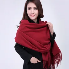 Шерсть новая мода бордовый пашмины толстый сплошной цвет Женская зимняя шаль, шарф, шарфы wrap Warm2017 15 цветов 0115