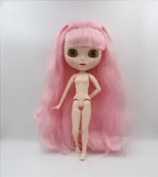 Blygirl, Блит куклы, розовый вьющиеся волосы, 1/6 Обнаженная кукла, 19 совместных тела, новое лицо основа куклы, может косметика для нее, носить