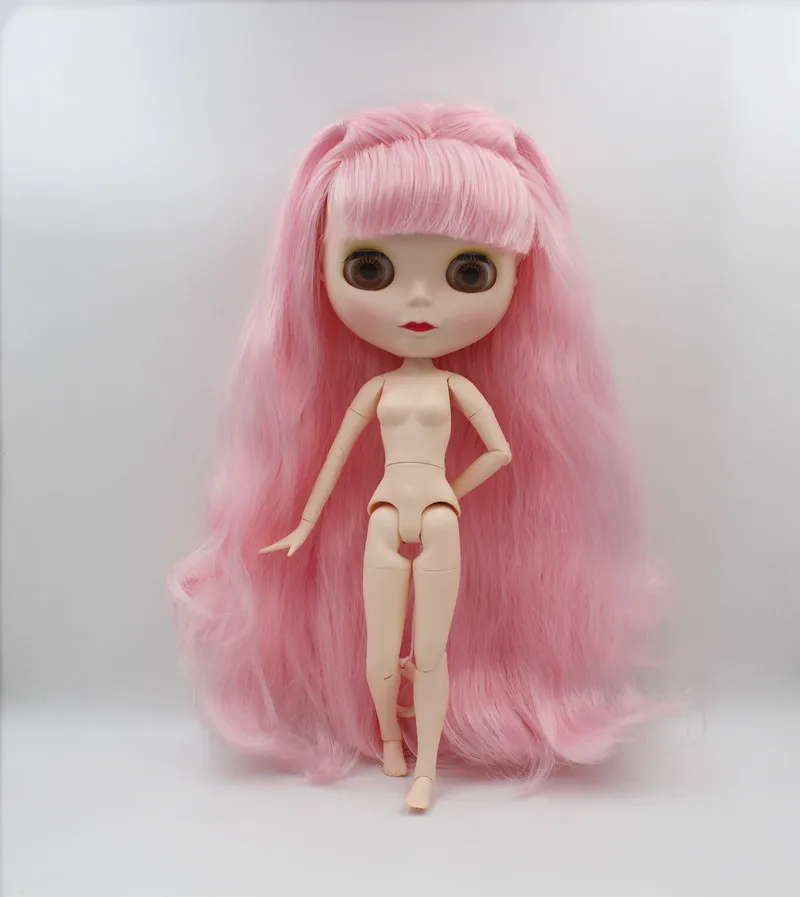 

Blygirl,Blyth doll,Pink curly hair, 1/6 nude doll, 19 joint body, new face shell doll, can make up for her, wearing clothes