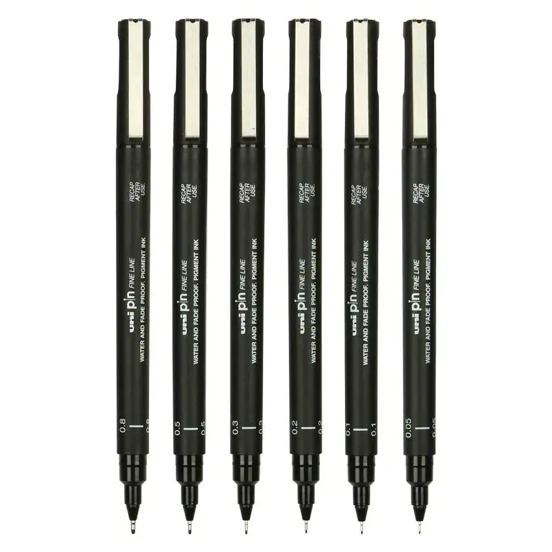 

Uni Pin Fine Line Needle Drawing Pen 0.05-0.8 6pcs/set Sketch Draft Drawing Pen