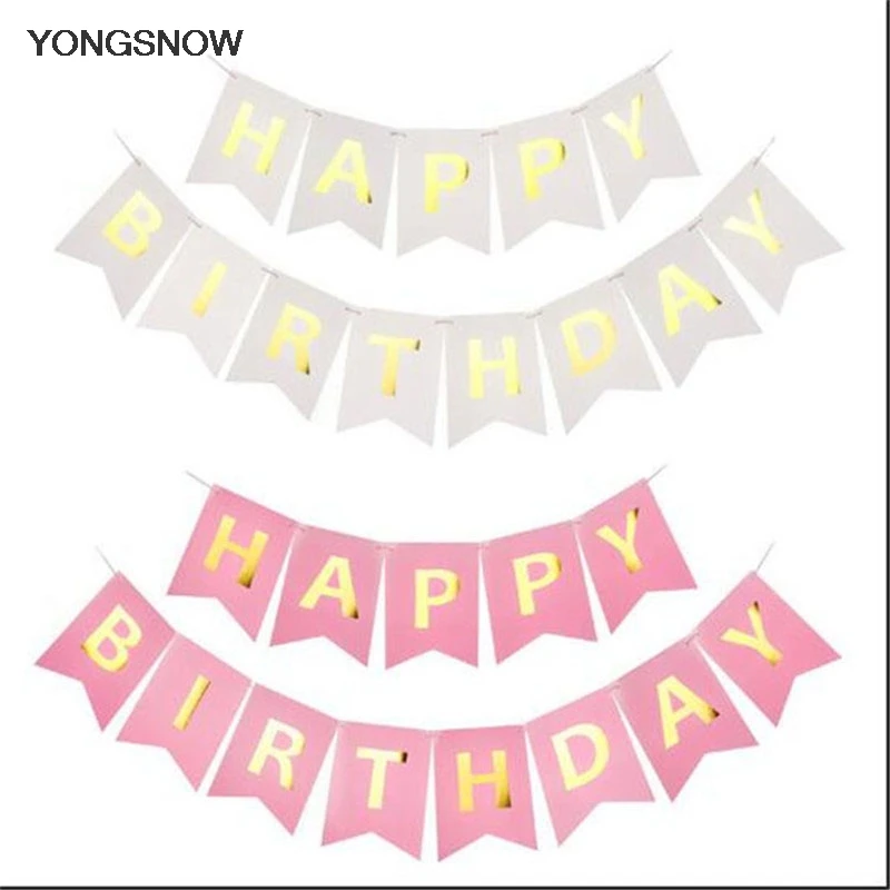 Happy Birthday Party Decoration Banner Garland Photo Prop Hanging Bunting Flag Happy Birthday Party Decoration Banner Garland Photo Prop Hanging Bunting Flag
