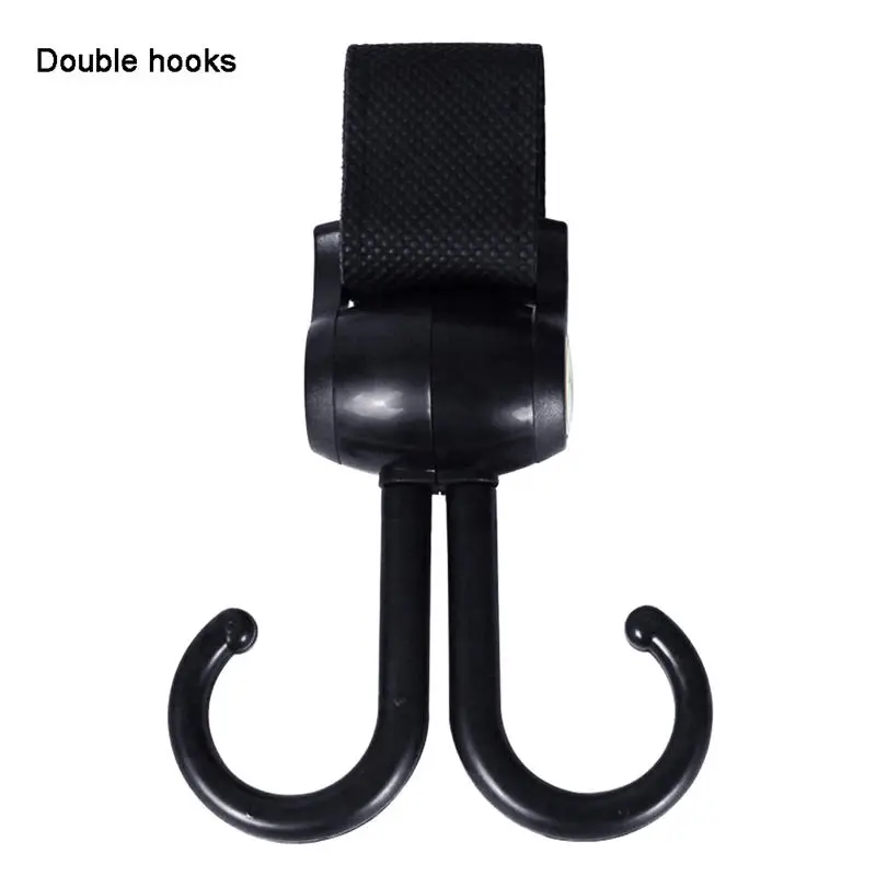 BalleenShiny Baby Stroller Hook Pushchair Shopping Bag Hook Mum Pram Handy Carry Clip Rotatable Double Hook Stroller Accessories