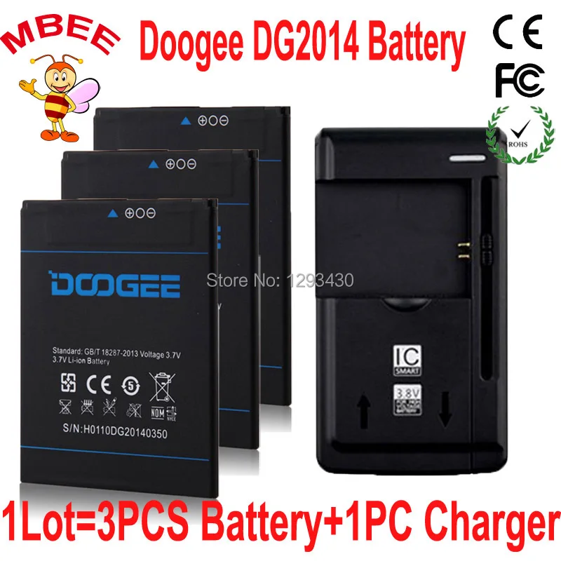 1 лот = 1 зарядное устройство для ПК+ 3 шт. 1750 мАч аккумулятор B-DG2014 Doogee DG2014 Turbo батарея, батарейка, Аккумулятор Batterij Аккумулятор AKKU PIL