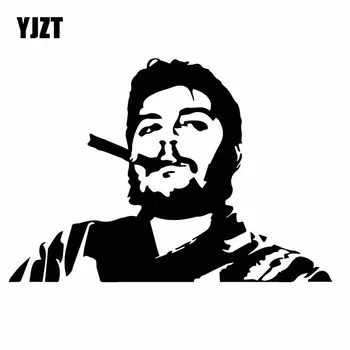 

YJZT 16.3CM*11.2CM Celebrity People Decal Che Guevara Vinyl Car Sticker Black/Silver C27-0118