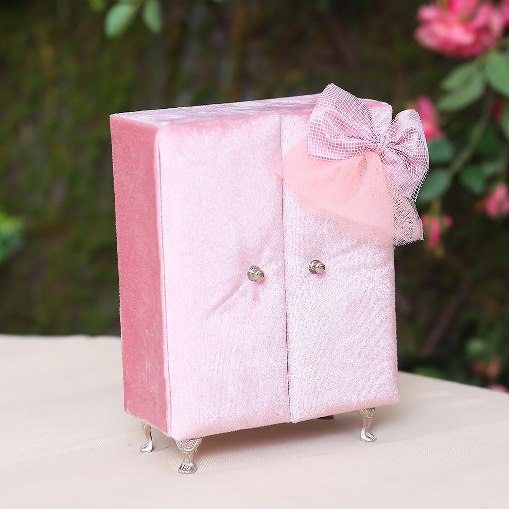 Многофункциональная розовая коробка для ювелирных изделий в форме браслета Кольцо Дисплей Органайзер держатель со встроенным зеркалом макияжа для сережек