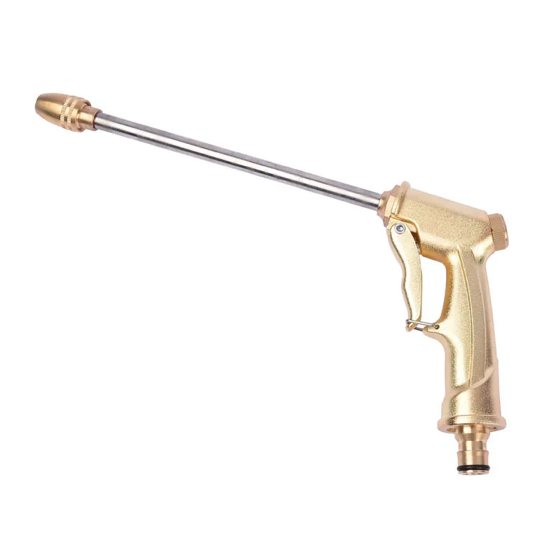 

high pressure washer All-copper plating local gold plus long rod car wash water gun Household car washer brush car water gun