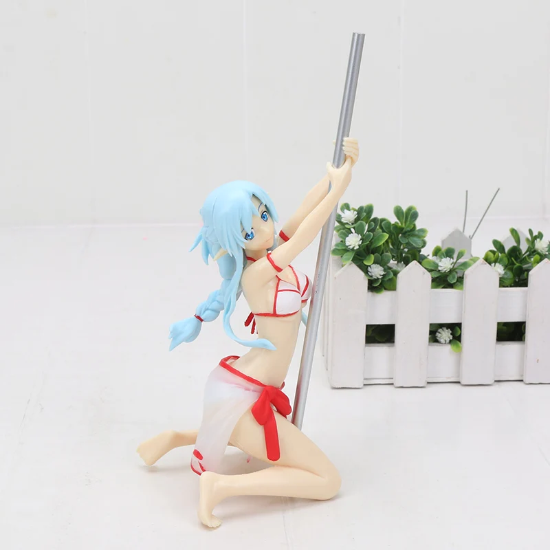 EXQ фигурка аниме Sword Art Online Yuuki Asuna Kirigaya Kazuto SAO Kirito купальник Ver. hot Girl ПВХ фигурка игрушка - Цвет: bag 6822 18cm