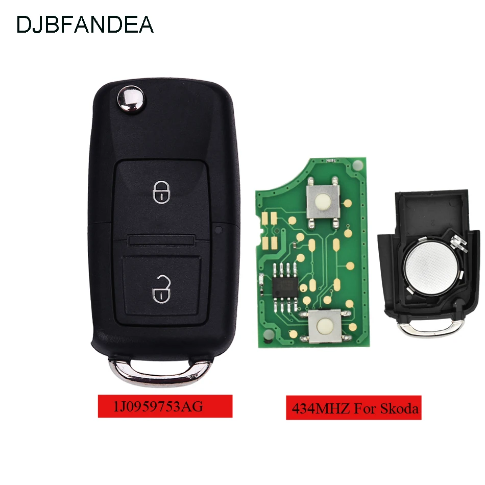 Remote Key fit for SKODA 1J0959753AG 5FA008399-00 HELLA 434MHZ