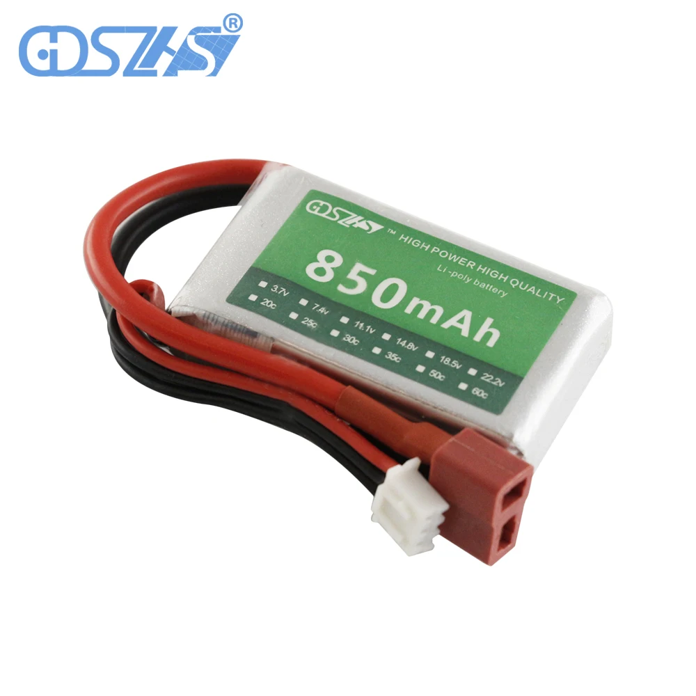 GDSZHS 7.4 V 850 mAH 2 S 25C Lipo Battery Per Udi U829A U829X MJXRC X600 Hengqi 907 Piano di Controllo Remoto 2 S T/JST batteria Lipo