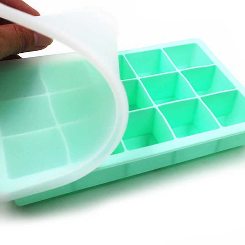 15 решеток пищевой силикон DIY Форма для льда квадратная форма лоток для мороженого фруктовая форма для льда контейнер для льда 3 цвета