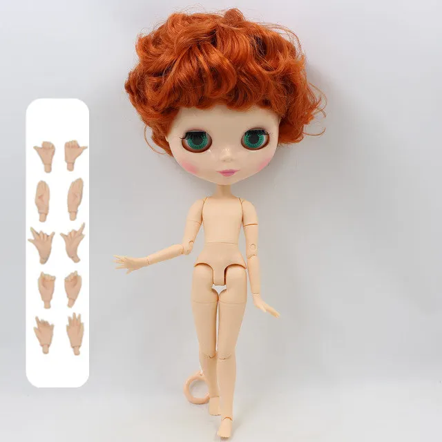 Ледяная фабрика blyth кукла мальчик тело натуральная кожа красный каштановые волосы shor hair 1/6 30 см BL1207 - Цвет: doll with hand A
