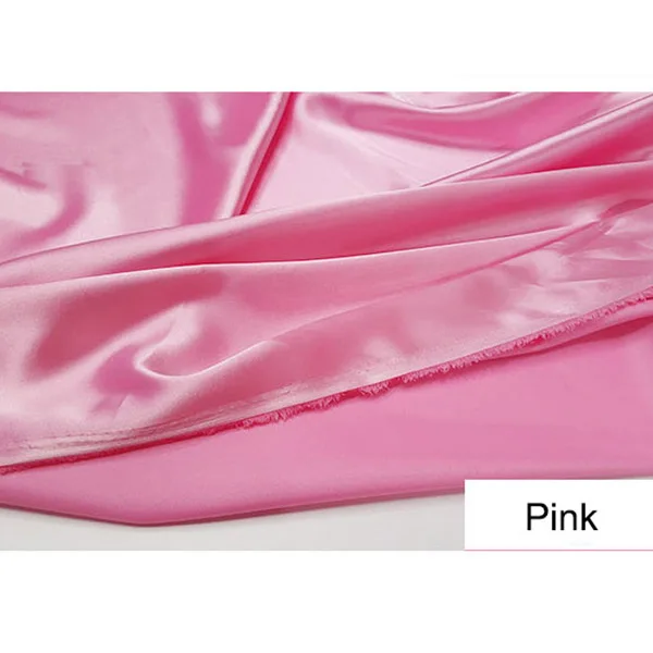 Микро-эластичный имитированный шелк атласная ткань для платья невесты из плотного шармеза для свадебного платья двора - Цвет: Pink