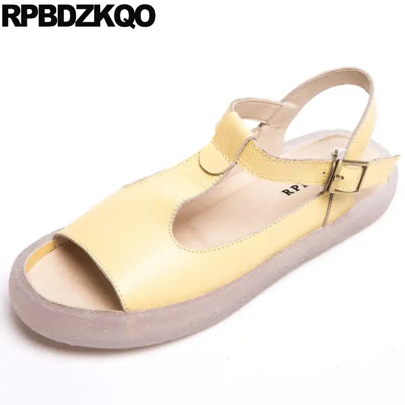 yellow peep toe flats
