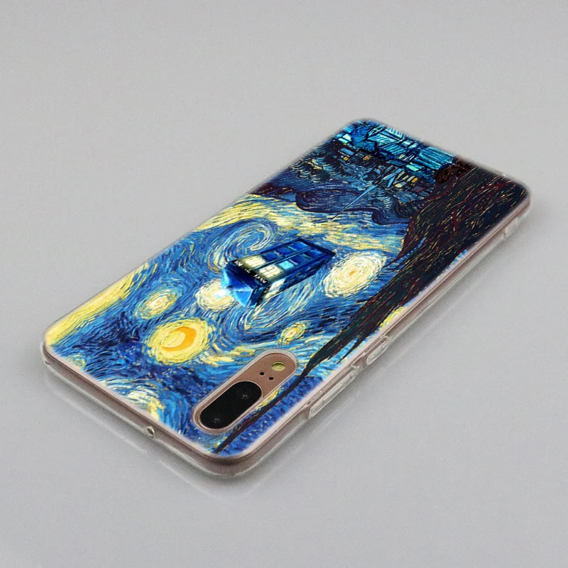 Лидер продаж мягкий силиконовый чехол Ван Гога ТАРДИСа для Huawei P30 P20 P10 P9 P8 Lite 2017 Pro