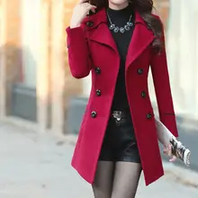 Новинка, Женское пальто с отворотом, средней толщины, шерстяное пальто для женщин, Осень-зима, с поясом, стройнящее, шерстяное пальто, элегантные, офисные Топы