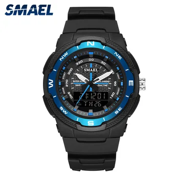 

Fashion Smael Top Brand Watch Men Waterproof Resin Strap Analog Quartz Clock Mens Casual Sport Digital Watches Relogio Masculino
