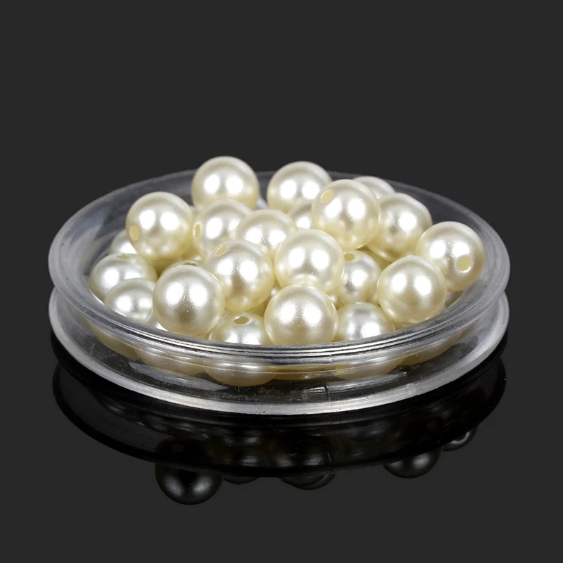 

1000pcs/lot 8mm White/ivory Color Simulated-pearl Plastic ABS Imitation Round Pearl Beads Jewelry Making Material DIY
