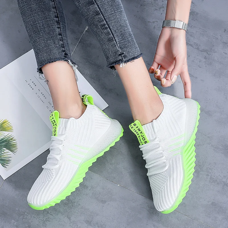

Sneakers Woman Comemore Sport Running Shoes Lace-Up Beginner Rubber Fashion Round Flat Outdoor Jogging Zapatillas Mujer Summer