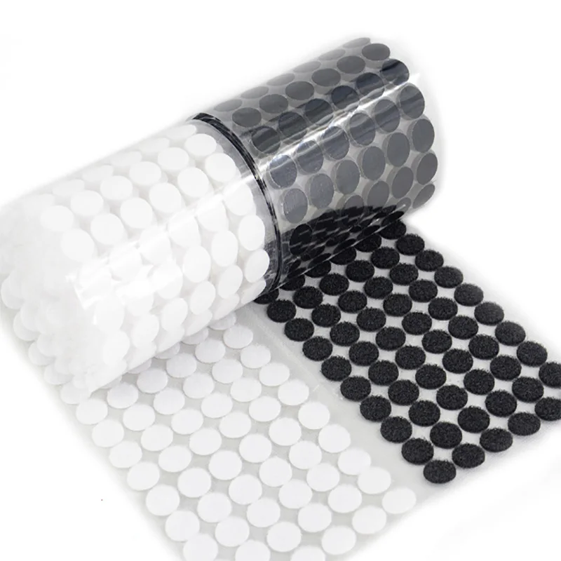 

50Pairs 10/15/20/25/30mm Self Adhesive Fastener Tape Dots Strong Glue on Hooks and Loops Sticker White Black Disc Coins Magic