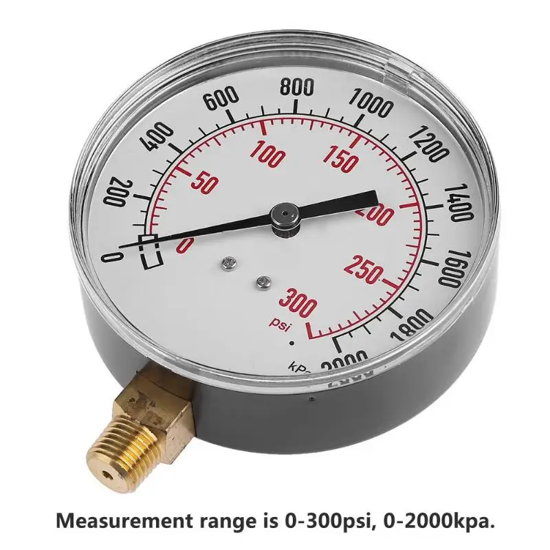 1/4 дюйм; NPT 3,5 дюймов Боковое крепление для лица 0-300psi 20bar манометр измерительный прибор для компрессора испытательный манометр гидравлического давления