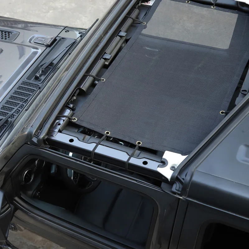 Black Car Top Sunshade Cover for Jeep Wrangler JL 2018 Roof Anti UV Sun Protection Mesh Net for Jeep JL Wrangler Accessories (32)