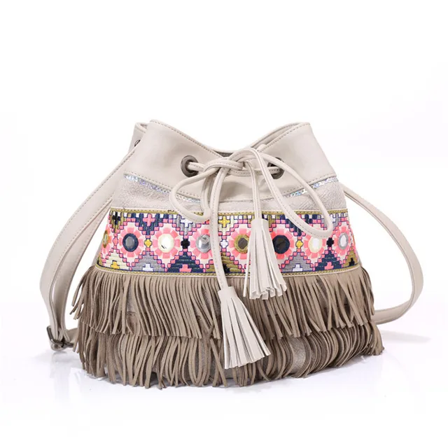 Women Boho Tassel Straw Hippie Bucket Handbag Gypsy Tote Bags Ethnic Women Boho Tassel Straw Hippie Bucket Handbag Gypsy Tote Bags Ethnic Bag Summer Lady Beach Shoulder