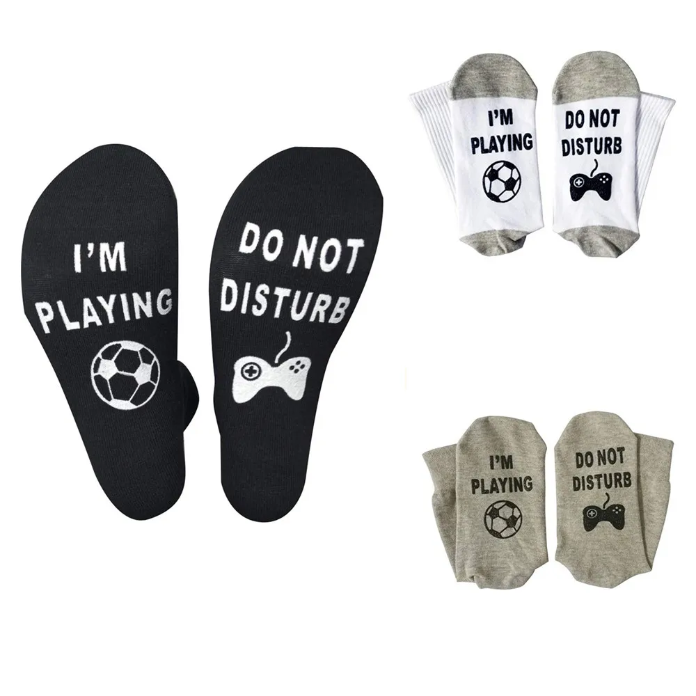 Mens Womens Socks Do Not Disturb I'm Playing Funny Ankle Sock Novelty