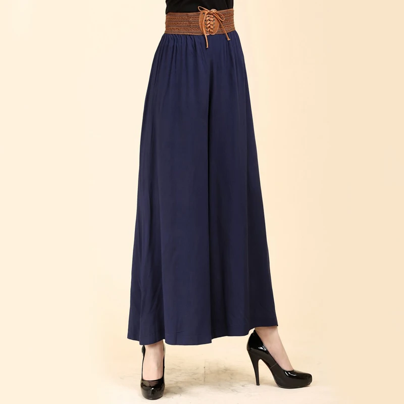 Navy Blue Летние широкие шорты для женщин на шнуровке, Свободные повседневные шорты с высокой талией, большие размеры - Цвет: Navy Blue