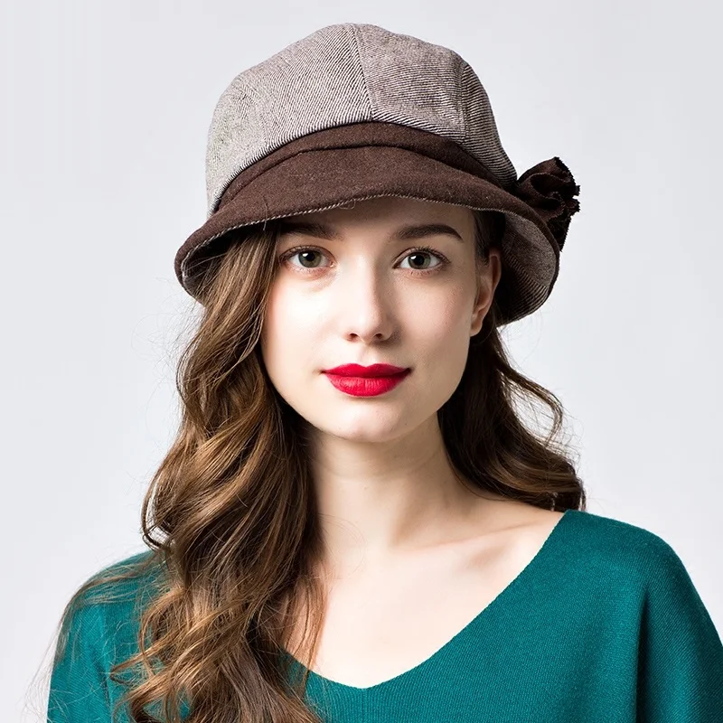 Новое поступление, модная шляпка с перьями, женская зимняя шапка-капот, береты для взрослых, кепка художника, Студенческая Повседневная шапка, складная шапка для путешествий, B-7820