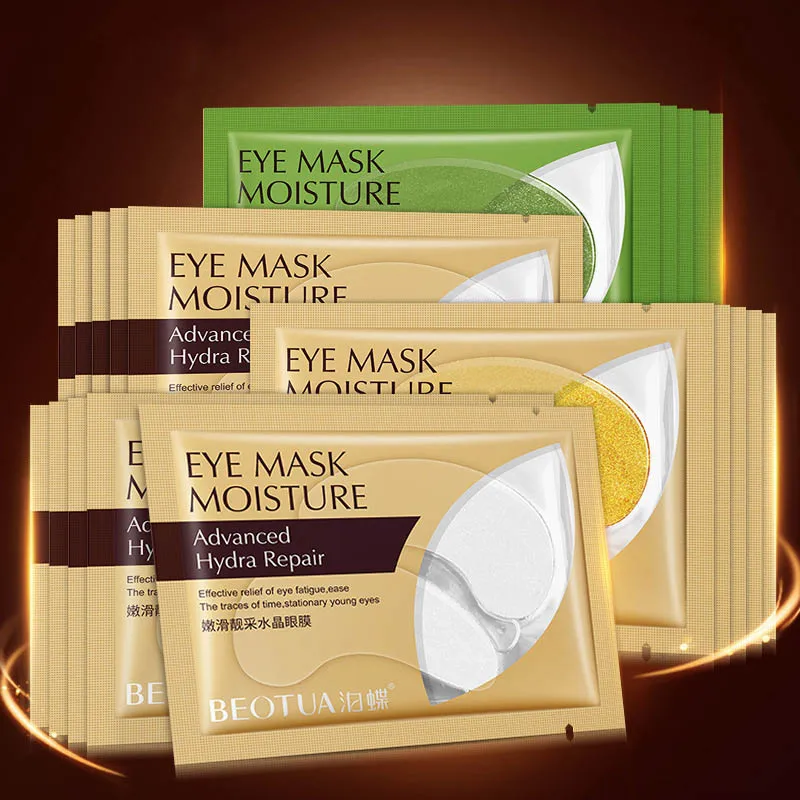 

Sheet Eye Mask Collagen Crystal Anti Wrinkle Care Eyes Patches Dark Circles Bags Pads Ageless Sleeping Gold Green Patch 1Pair JQ