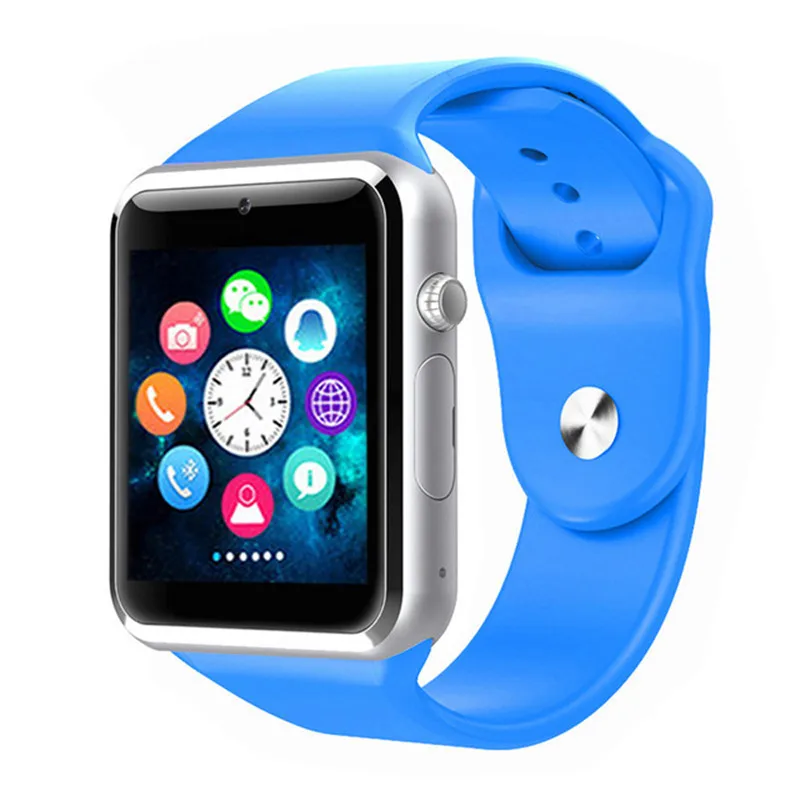 A1 умные часы, наручные часы с Bluetooth, спортивные Шагомер с sim-камерой, микрофон, умные часы для Android Xiaomi huawei Pk Dz09 M17 - Цвет: Blue
