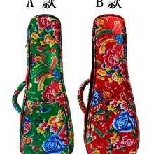 Винтажный 21 23 24 26 дюймов сопрано концертный Тенор укулеле сумка рюкзак чехол мягкий чехол красивый Паттен Феникс цветок зеленый красный цвет